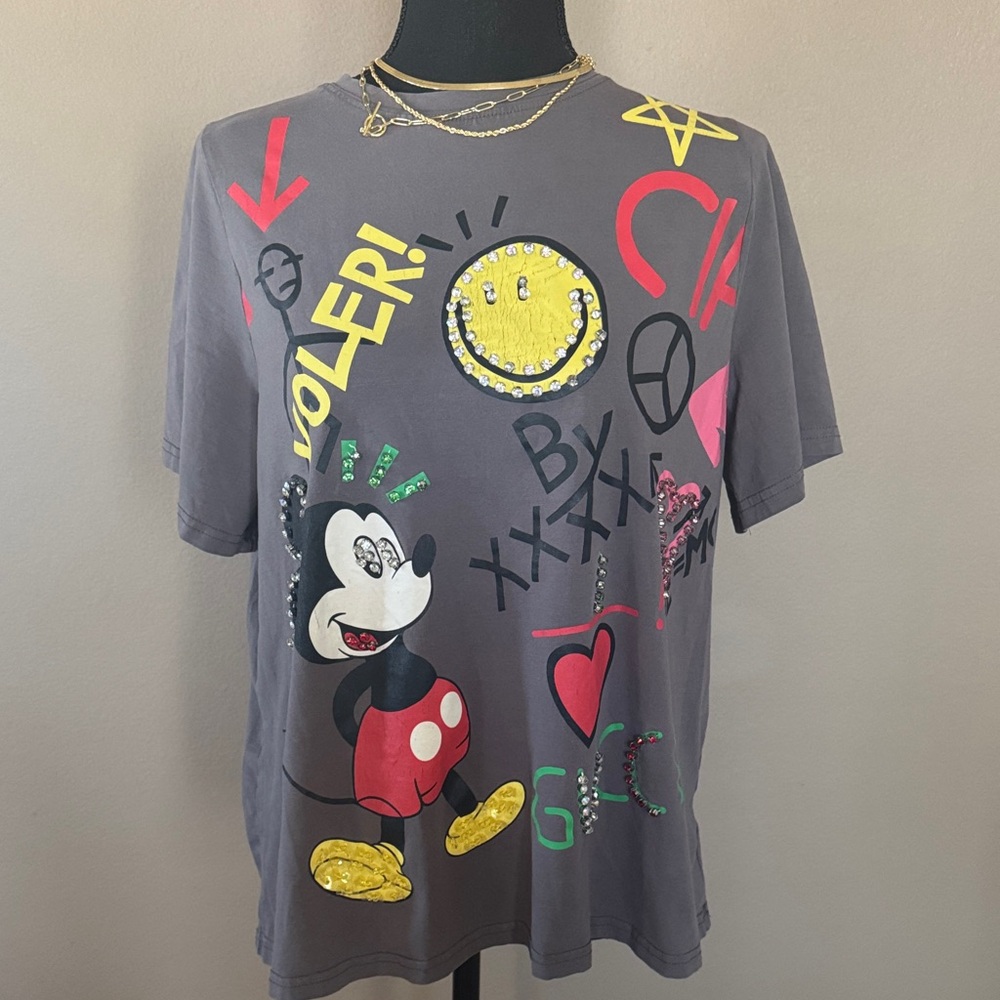 Disney x Gucci Mickey Embellished Tee very rare